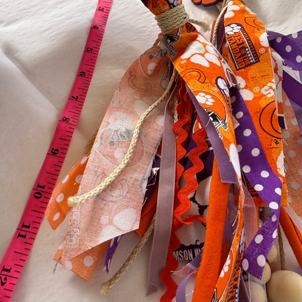 Clemson Tigers Themed Ribbon Keychain/Purse Charm - Picture 4 of 4